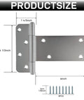 6 Inch Heavy Duty Door Hinges Set With 280 Lbs Capacity, detailed dimensions, 4 Pack Gate Hinges Including Screws