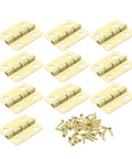 Rotating Concealed Hinge Set 10 Pack 18x16mm Kitchen Cabinet Hinges with screws, four-hole mount, brass finish, viewed from above