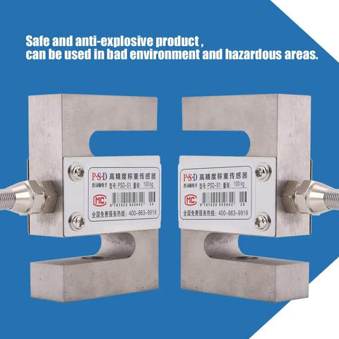 Heavy Duty S Type Beam Load Cell Sensor for Hopper Weighing 50/100/300/2000 Kg shown with metal construction and connectors