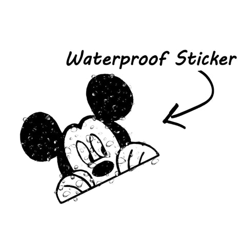 Two Pack Cute Peeking Mouse Wall Decal Vinyl Sticker 3.5x3.5 Inches waterproof design with cartoon mouse illustration for smooth surfaces.