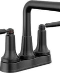 Saylor 1.2 GPM Centerset Bathroom Faucet With Pop Up Drain Assembly And Diamond Seal Valve Technology Matte Black Finish