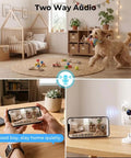 Keep Your Place Secure Hella Sharp 2K Indoor Camera With Full Color Night Vision And Dual Band Wifi For Pet Watching And Baby Monitoring With Two Way Audio And Motion Alerts showing interactive pet monitoring.