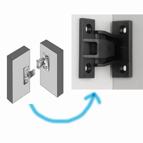 Solid As A Rock 12 Pack Panel Clip Connectors Zero Hassle Abs Plastic hidden wall mounts for cabinets and wardrobe doors.