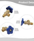 Multi Function Argon Gas Cylinder Valve For Kitchen Appliances And Bathroom Fixtures, Solid Copper Small Teeth Bottle Head With Tight Airtight Seal, Built To Last Copper Construction For Home Use, blue-hand wheel
