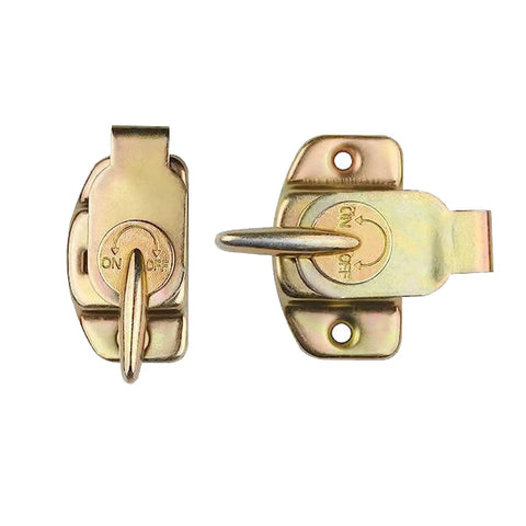 Built Tough Heavy Duty Table Locks Extension Table Buckles With Spring Latch Hardware Kit For Sturdy Dining And Training Tables Offering No Sweat Install Screws Included - Gold colored table locks with spring latches.