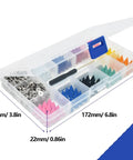 Badass Colorful Cone Spikes and Punk Metal Screwback Rivets Bullet Studs for Leather Craft Kit with Punch Tool 230 Pieces