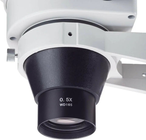 0.5X Barlow Lens For SM Series Stereo Microscopes 48mm Mount Doubles Your Working Distance And Field Of View Easy Attachment For Clearer Live View And Flexible Lab Use black 0.5x lens on SM/SW microscope
