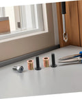Metal Threaded Wood Inserts Kit With Bolts Hex Wrenches And Drill Bit for flush furniture fasteners on countertop