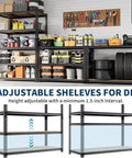 Straight Up Heavy Duty 5 Tier Metal Storage Shelf With Rock Solid Wood Boards And 650 Pound Capacity Badass Garage Rack No Sweat Boltless Design showcasing adjustable shelves filled with tools and storage containers.
