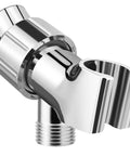 Brass Ball Shower Holder With 360 Degree Spin And Adjustable ABS Bracket In Chrome Finish, Universal Arm Connector Fits 3/4 To 7/8 Inch Hoses, No Fuss, Easy Install, Built Tough. Chrome shower holder with swivel ball and ABS bracket