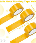 9 Roll Floor Marking Tapes Pack, 2 Inch Wide by 100 Feet Yellow Durable Non Abrasive PVC Safety Tape for Social Distancing
