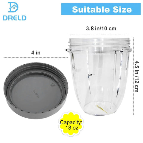 18oz Blender Cup Replacement With Lid For Nutribullet 600W And 900W Blenders 2 Pack Built To Last Tritan BPA Free