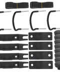 Rooftop Cargo Carrier Bolt Mounting Fitting And Roof Rack Clamps; includes metal bolts, plastic clamps, straps for durable installation