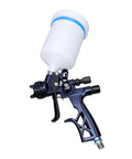 Heavy Duty HVLP Paint Sprayer Kit With 1.7 Mm Tip And 600 Ml Reusable Cup showing the spray gun with cup for auto body refinishing.