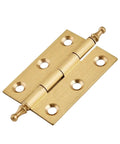 One Piece Slick Brushed Brass Decorative Cabinet Cupboard Door Butt Hinges Gold Finish In 2 Inch 2.5 Inch Or 3 Inch Sizes, Classic Vintage Style