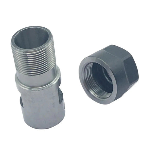 Heavy Duty ER16 Collet Chuck Spindle Extension Rod For Milling Machines And CNC Lathes, showing metallic threaded components.