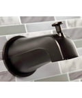 Concord Tub And Shower Faucet In Polished Chrome, wall mount design, close-up of spout on tiled wall, built tough brass and zinc alloy build