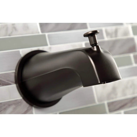 Concord Tub And Shower Faucet In Polished Chrome, wall mount design, close-up of spout on tiled wall, built tough brass and zinc alloy build