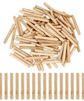 Heavy Duty 100 Count Half Inch By Four Inch Wooden Dowels Pins Fluted Dowel Rods Natural Burlywood Hardwood For Furniture Assembly Shelves Cabinets DIY Crafts And Woodworking Projects, 100 wooden dowels