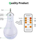 Detailed view of 4 Pack Portable Emergency LED Light Bulbs USB Rechargeable Camping Lanterns with remote and timer control.