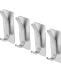 Ditch The Drilling Drama With These Four Heavy Duty Adhesive Hooks Locking Your Coats And Hats Down With Solid Grip On Tile Glass Or Paint Using Shiny Stainless Steel Silver Storage Hooks.