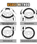 Usage method to install Dope Pink Rhinestone Bling Soft Leather Steering Wheel Cover For Cars 15 Inch Auto.