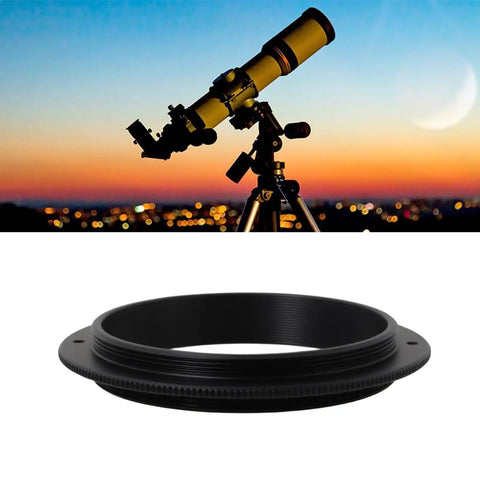 Male To Male M54x0.75 Telescope Adapter Ring For 50Mm Lens Filter, 54x0.75 Threads, shown with telescope backdrop