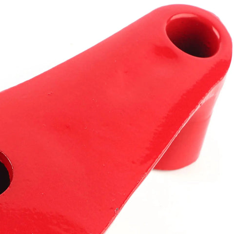 Close-up of the handle of a Manual Cast Iron Pipe Bending Tool For Galvanized, Al Alloy, And PVC Pipes, red finish.