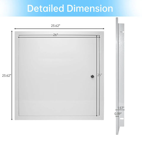 Dimensions of 24 Inch Drywall Access Panel Metal Wall Door Thick 1.2mm Steel Built Tough And Rock Solid.