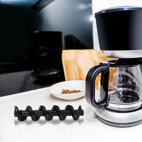 Spiral Shaft Replacement Kit For Chocolate Fountain 4pcs Feed Rods For Home And Small Business Fondue Machines, Precision Engineered For Smooth Chocolate Flow, Ideal For Parties And Romantic Ambiance. black spiral shaft next to glass coffee maker