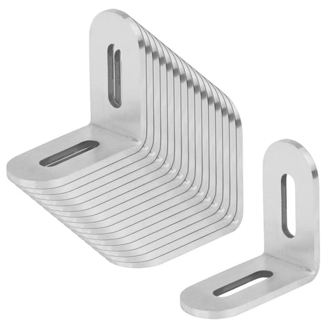 Two By Two By Fifteen Sixteenths Inch Stainless Steel Slotted L Angle Bracket Corner Brace For Wood Furniture One Eighth Inch Thick Heavy Duty Reinforcement