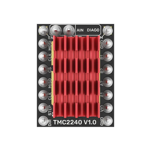 Next Level TMC2240 Stepper Motor Driver With Cooling Heatsink Badass Silent 36V 2.1A Dual Pack circuit board showing red heatsinks.