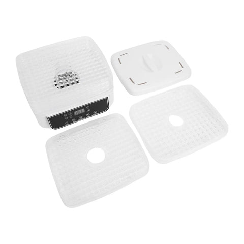 Top Shelf Food Dehydrator With Five Tier Trays And Smart Digital Timer, including removable trays and control panel.