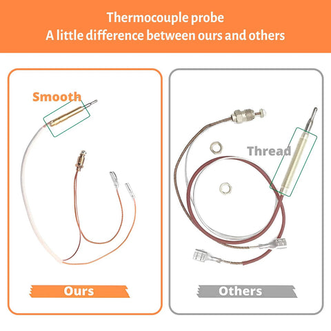IDEASURE patio propane heater replacement parts: 13.8-inch thermocouple and dump switch safety sensor set