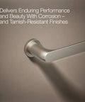 Avid 24 Inch Towel Bar Polished Chrome Bathroom Towel Holder With Slick Modern Look attached to wall