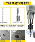 Two drill bits for Heavy Duty 1200W Magnetic Drill Press Rock Solid Electric Mag Bench Tapping Rig, sizes 10mm and 12mm.