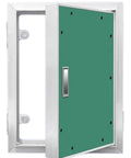 Fire Rated Hidden Access Panel Flush Mount Concealed Duct Cover Aluminum Gypsum Shaft Door Waterproof Inspection Hatch showing open door.