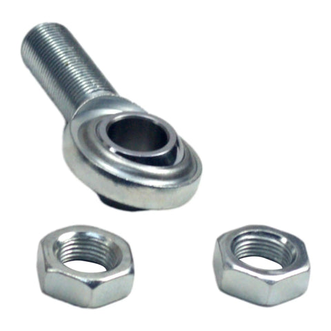 Beefy 3/4 Inch Steering Shaft Kit With Steel Shaft Support, Spherical Rod End, Right Hand Male Thread Jam Nut, Includes 1 Rod End And 2 Right Hand Jam Nuts, Heavy Duty Replacement For Off Road Vehicles, with rod end and two jam nuts