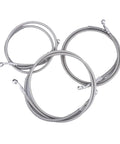 50-200CM Motorcycle Brake Hose Kit For Solid Power Transfer And Quick Stops Plug And Play Install With Matching Ends Low Maintenance Brake Line Replacement For Reliable Emergency Stopping Performance, braided silver hose set