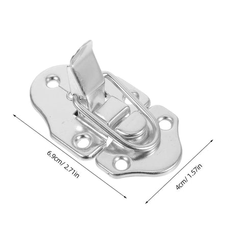6 Piece Vintage Metal Jewelry Box Latches Set With Screws In Silver Retro Iron Case Clasps For Small Wooden Boxes Durable Toggle Locks For Secure Stash Storage And Easy Install showing single latch close-up angle with dimensions