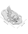 Close-up of silver duckbilled hasp from Six Piece Vintage Iron Jewelry Box Latch Hasps With Screws For Wooden Boxes Retro Chest Lock Buckles