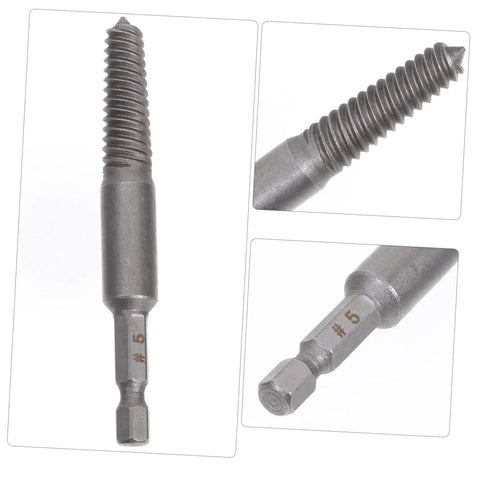 Bolt Extractor Set 5 Pieces Tap Extractors For Steel Damaged Screws And Stripped Fasteners Remover Tool Kit close-up view