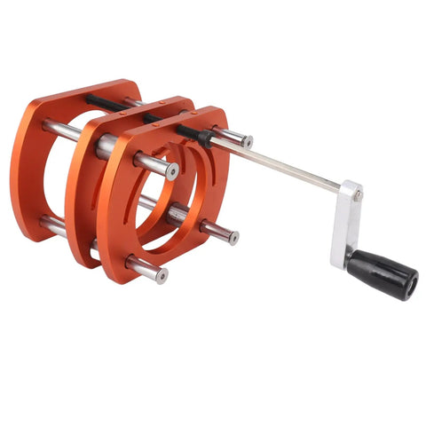 Heavy Duty Pro Grade Router Lift Base Aluminum Alloy Kit With Four Jaw Clamping Router Table Insert Plate Lifting System For Woodworking Engraving And DIY Projects On Small Trimming Machines, orange aluminum router lift with hand crank