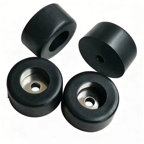Heavy Duty Rubber Anti Vibration Pads For Air Compressor Four Pack, solid rubber construction, 1.5 in diameter, shock isolating mounts.
