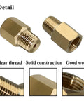 Two Pack 1/8 BSPT Male To 1/8-27 NPT Female Thread Adapter For Pressure Gauges Brass Quick Connect Converter Set Replacement For Worn Or Broken Fittings, brass