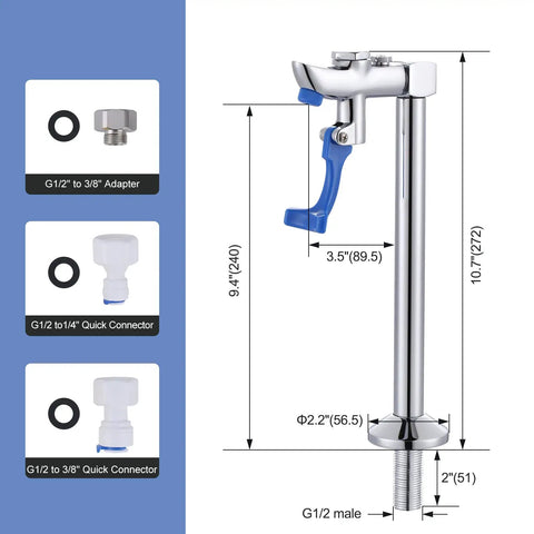 Self Service Glass Filler Faucet For High Traffic Bars Hotels Cafes 9 Inch Deck Mount Water Filler Station dimensions and connectors