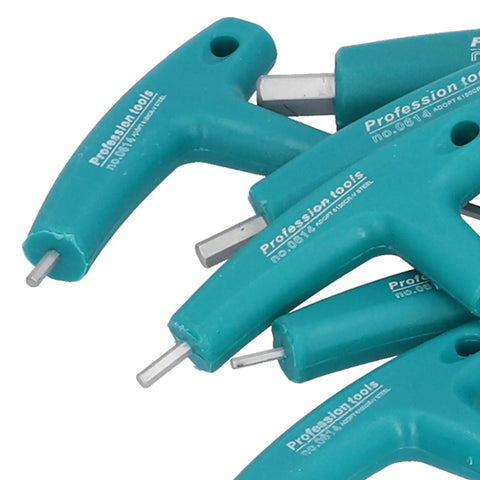 Heavy Duty Hex Wrench Kit With Double Tips T Handle For Precise Screw Tightening Made From Premium 45 Steel Tool Set That Holds Up Tough Jobs, teal T-handle wrenches
