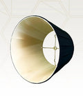 Empire English Pleat Lamp Shade In Black And Gold 11 Top 18 Bottom 12 High Silk Type Shantung Fabric With Off White Styrene Lining