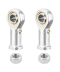 1/2 Inch Bore Rod End Bearing With 1/2-20 Right Hand Thread, Self-Lubricating Female Heim Joint, Heavy-Duty 9 Degree Misalignment, Rock-Solid 45 Steel Body, Hardened Ball, Includes Jam Nuts, 2 Pack, shown with jam nuts