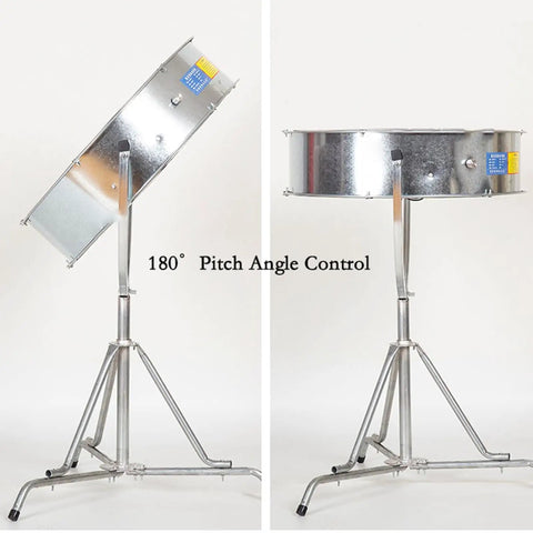 Battle Ready Industrial Floor Fan That Blows Hard With Massive Airflow And A Waterproof Motor Built For Wet Shops Workspaces And Outdoors with 180° pitch angle control.